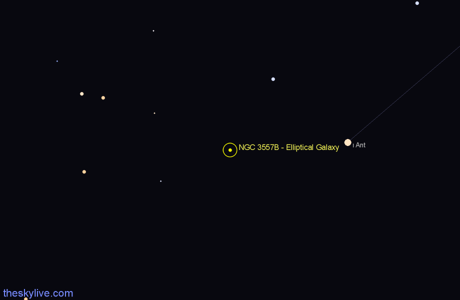 Finder chart NGC 3557B - Elliptical Galaxy in Centaurus star