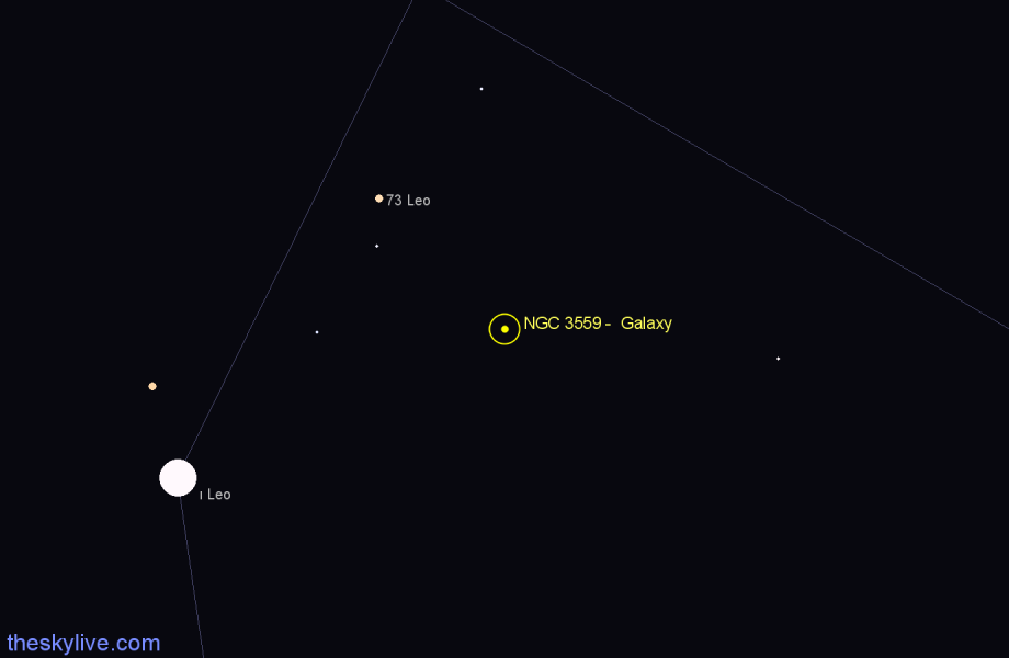 Finder chart NGC 3559 - Galaxy in Leo star