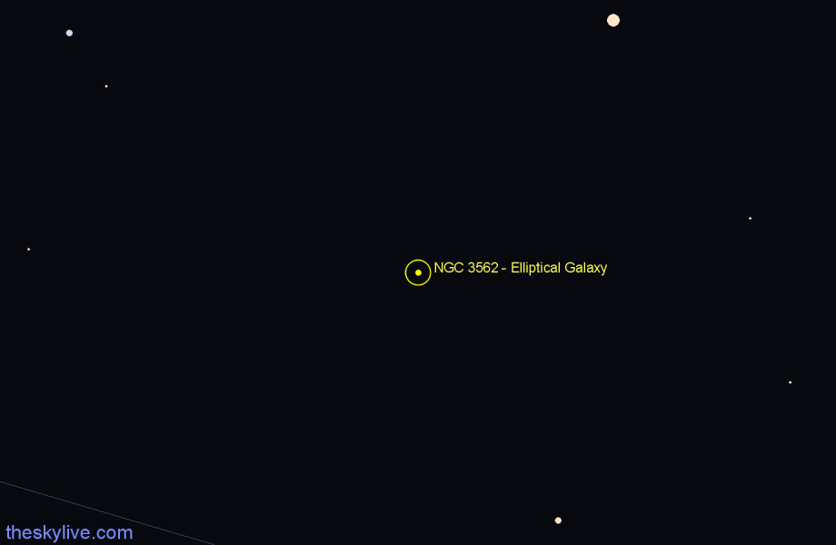 Finder chart NGC 3562 - Elliptical Galaxy in Ursa Major star