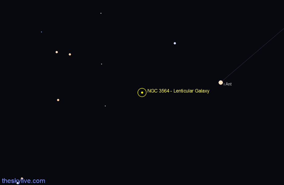 Finder chart NGC 3564 - Lenticular Galaxy in Centaurus star