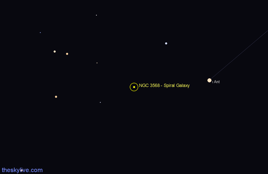 Finder chart NGC 3568 - Spiral Galaxy in Centaurus star