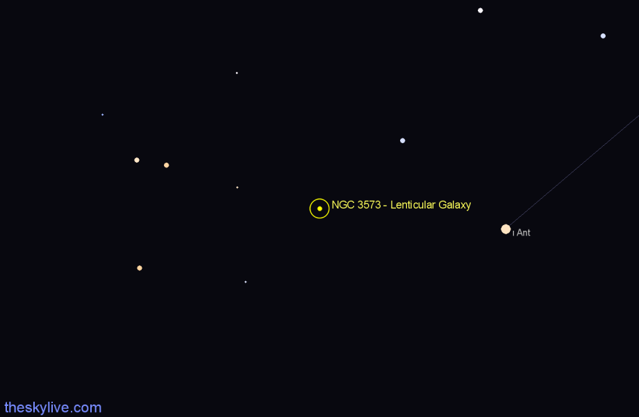 Finder chart NGC 3573 - Lenticular Galaxy in Centaurus star
