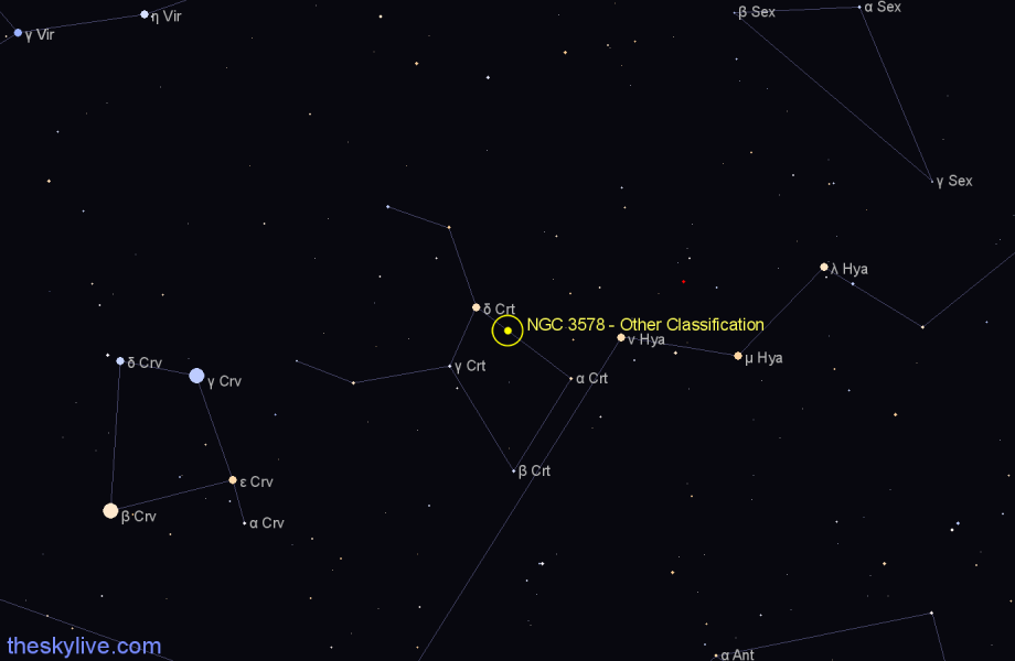 Finder chart NGC 3578 - Other Classification in Crater star