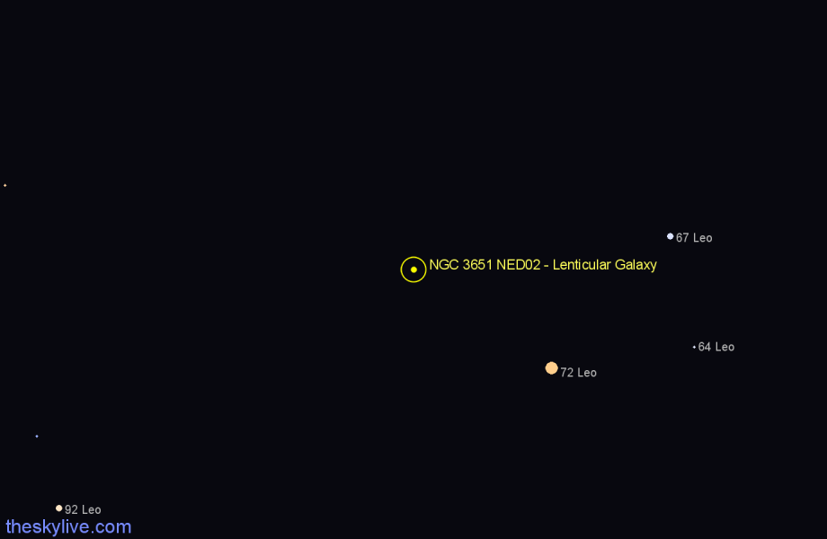 Finder chart NGC 3651 NED02 - Lenticular Galaxy in Leo star