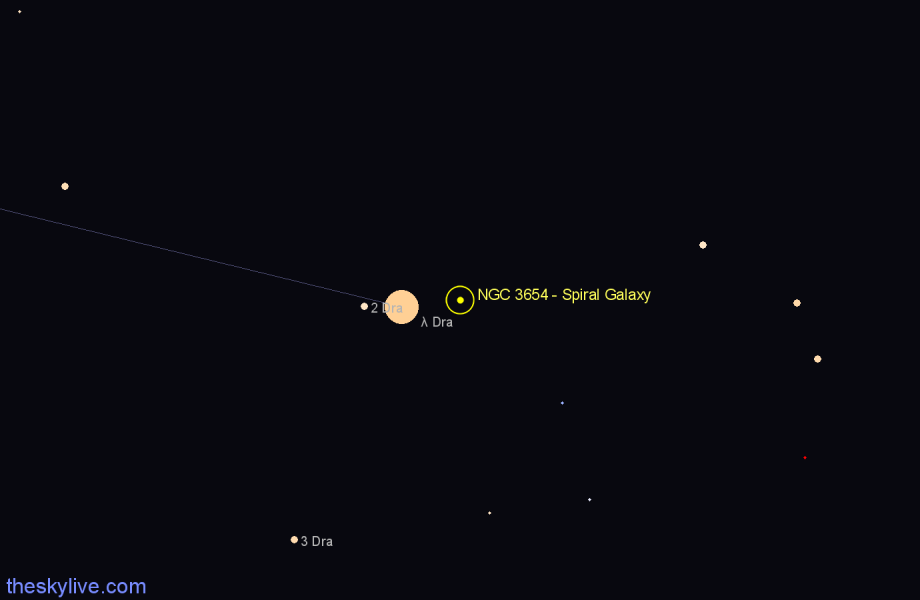 Finder chart NGC 3654 - Spiral Galaxy in Ursa Major star