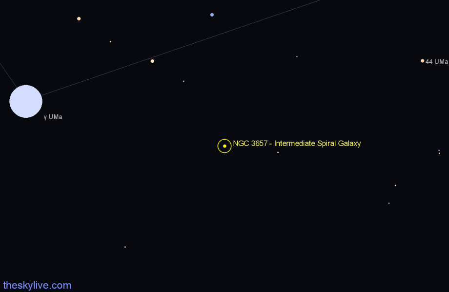 Finder chart NGC 3657 - Intermediate Spiral Galaxy in Ursa Major star