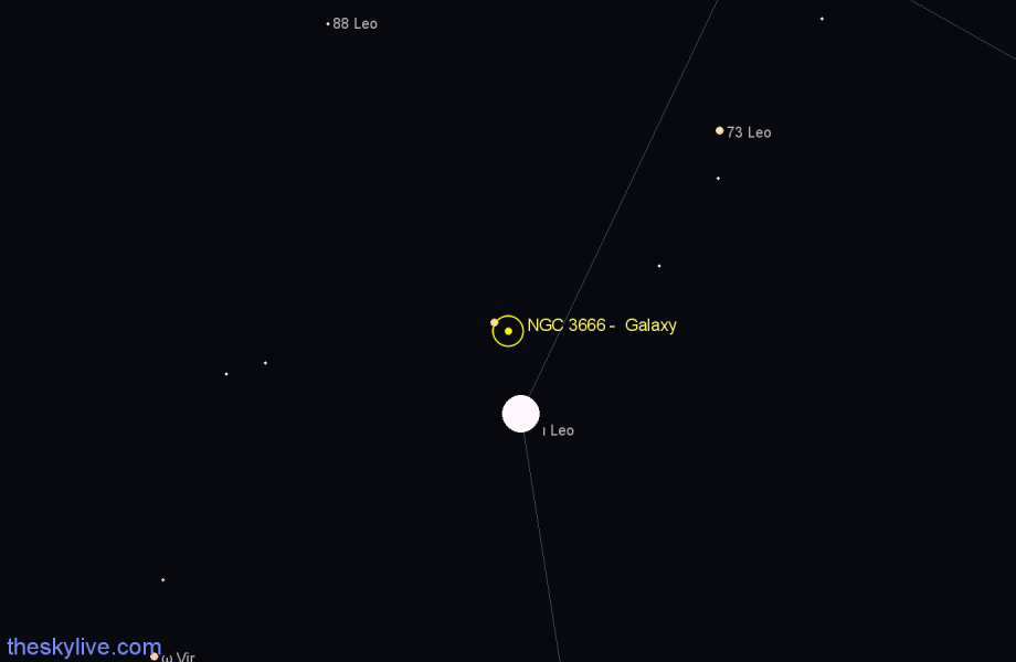 Finder chart NGC 3666 -  Galaxy in Leo star