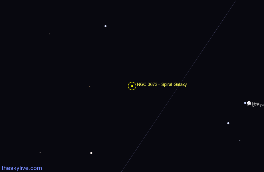 Finder chart NGC 3673 - Spiral Galaxy in Hydra star