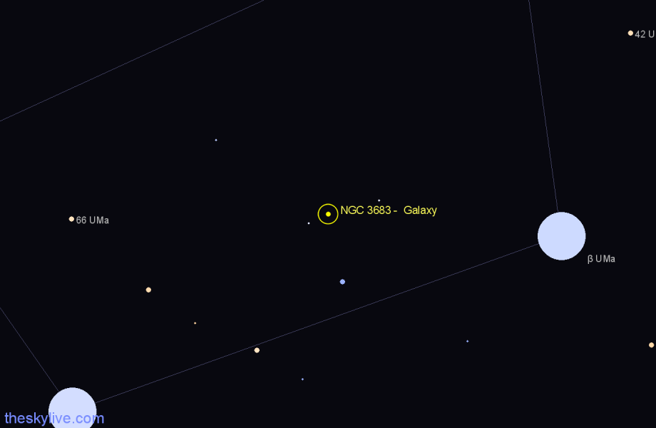 Finder chart NGC 3683 - Galaxy in Ursa Major star