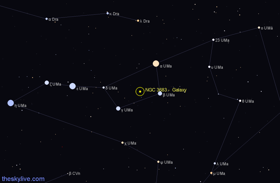 Finder chart NGC 3683 -  Galaxy in Ursa Major star