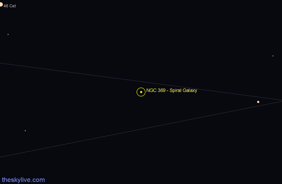 Finder chart NGC 369 - Spiral Galaxy in Cetus star