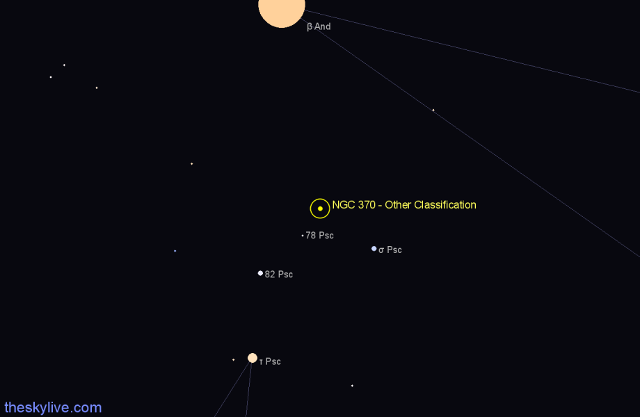 Finder chart NGC 370 - Other Classification in Pisces star