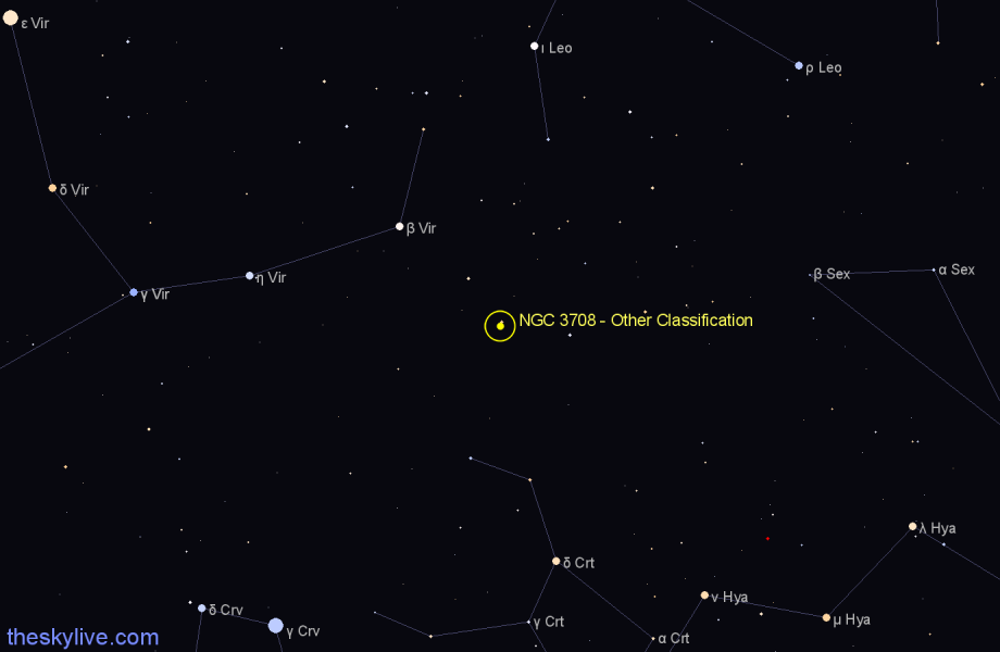 Finder chart NGC 3708 - Other Classification in Leo star