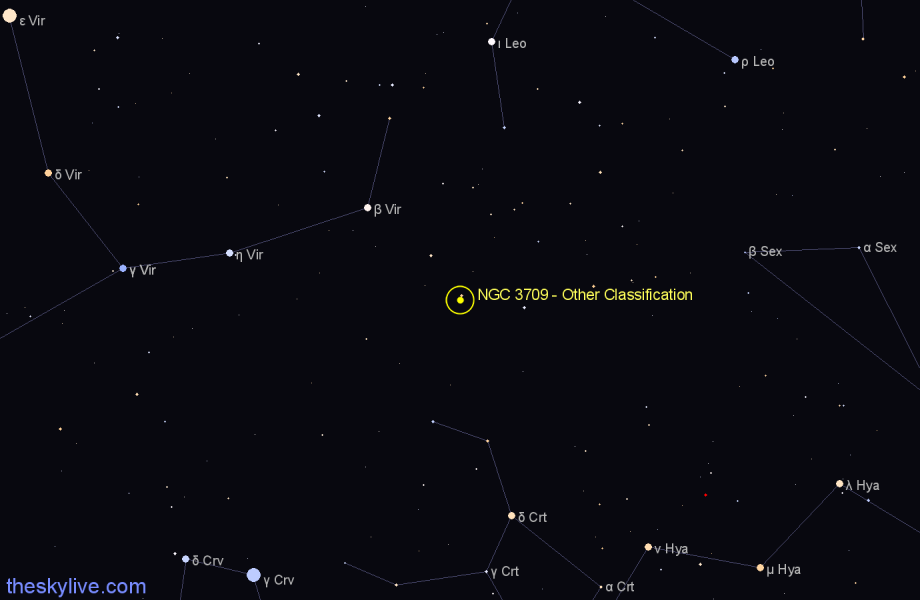 Finder chart NGC 3709 - Other Classification in Leo star