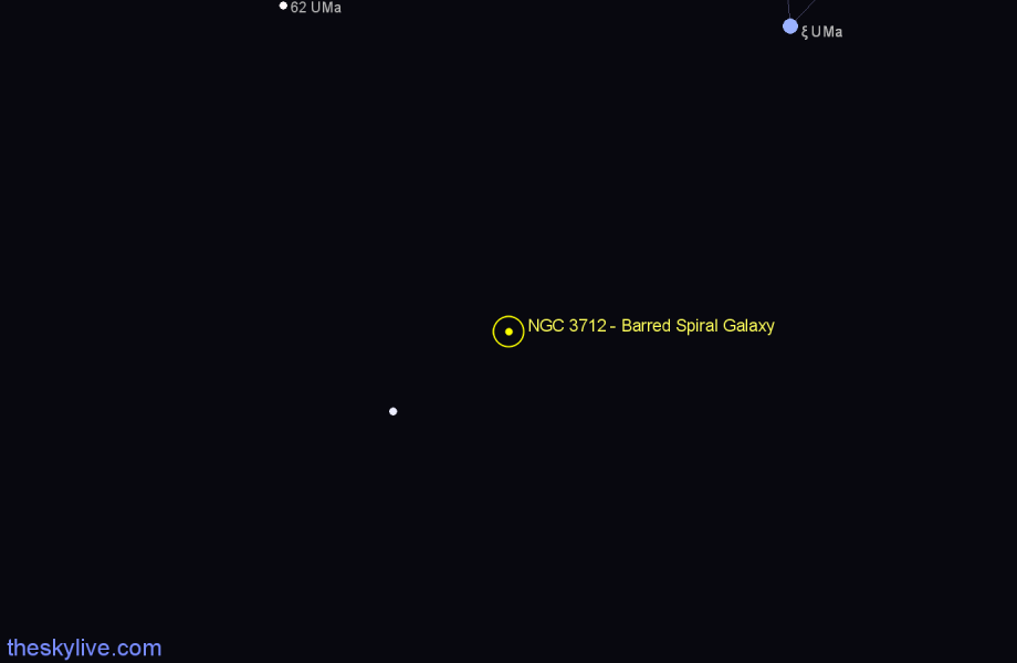 Finder chart NGC 3712 - Barred Spiral Galaxy in Ursa Major star