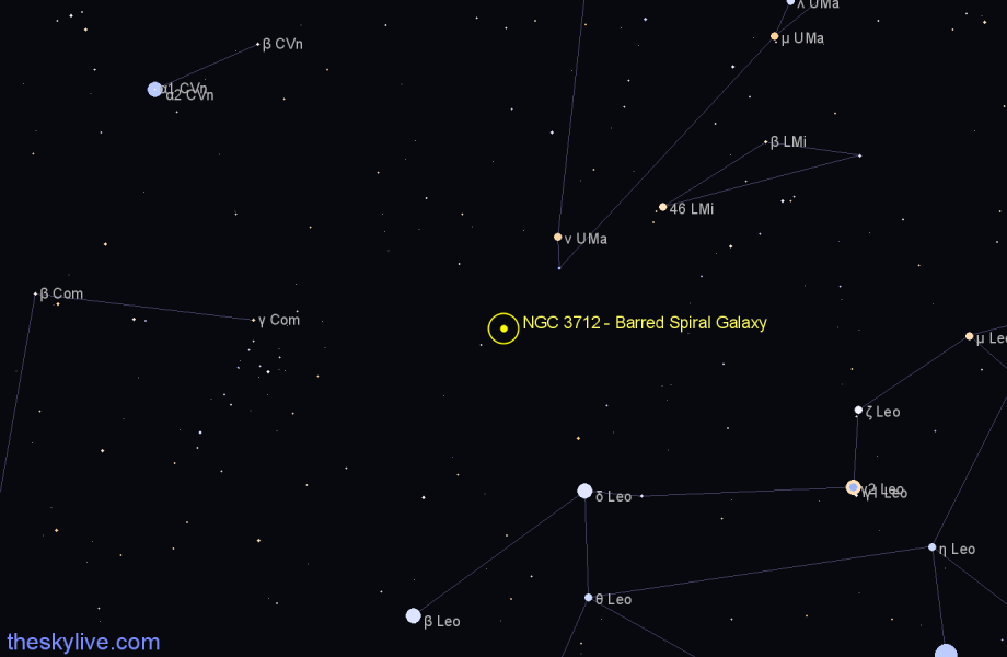 Finder chart NGC 3712 - Barred Spiral Galaxy in Ursa Major star