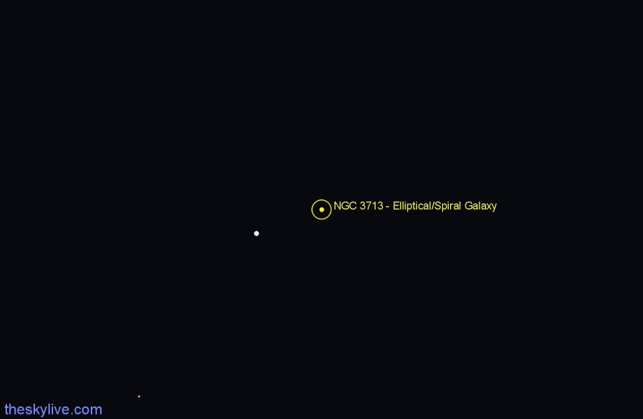 Finder chart NGC 3713 - Elliptical/Spiral Galaxy in Leo star