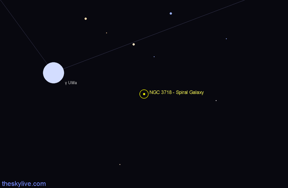 Finder chart NGC 3718 - Spiral Galaxy in Ursa Major star