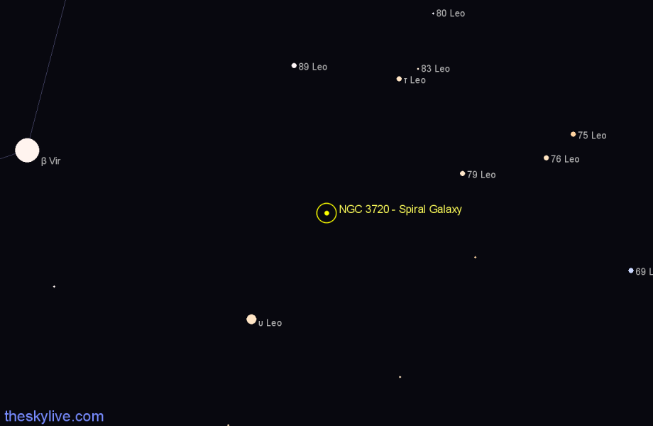 Finder chart NGC 3720 - Spiral Galaxy in Leo star