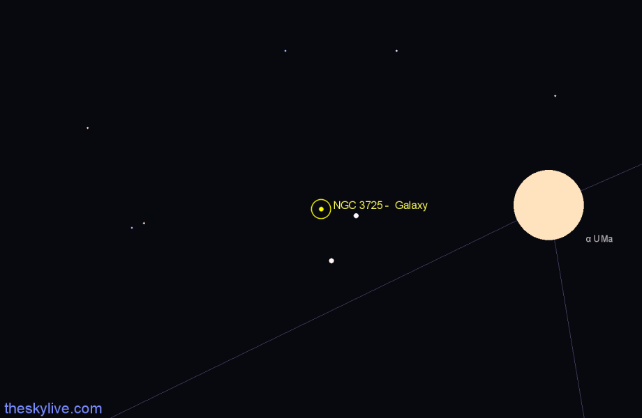 Finder chart NGC 3725 -  Galaxy in Ursa Major star