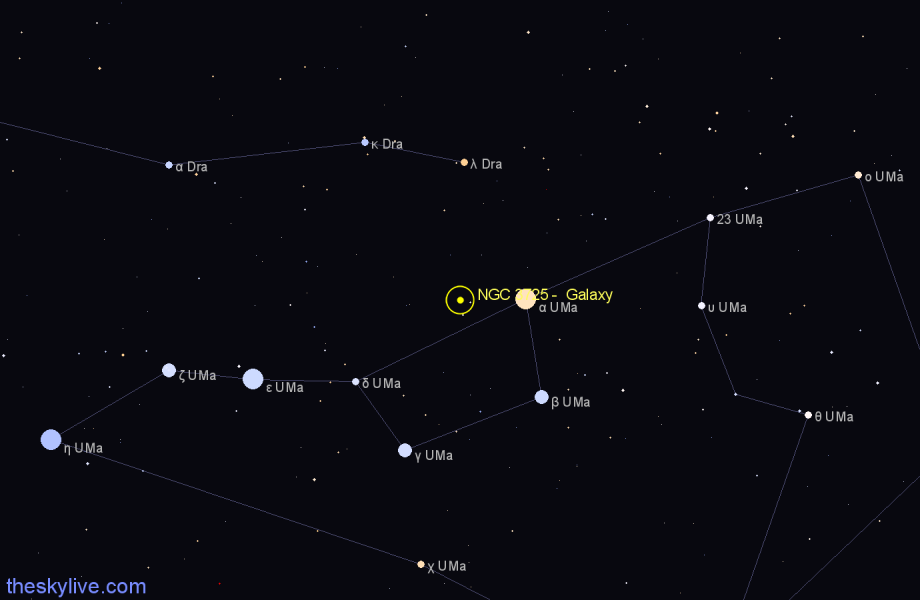 Finder chart NGC 3725 - Galaxy in Ursa Major star