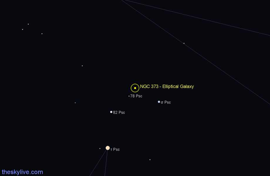 Finder chart NGC 373 - Elliptical Galaxy in Pisces star