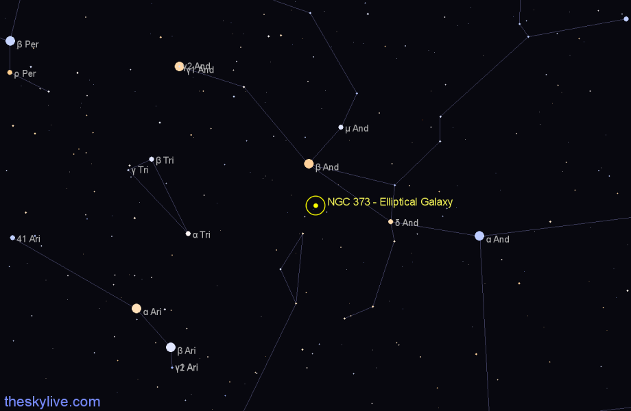 Finder chart NGC 373 - Elliptical Galaxy in Pisces star