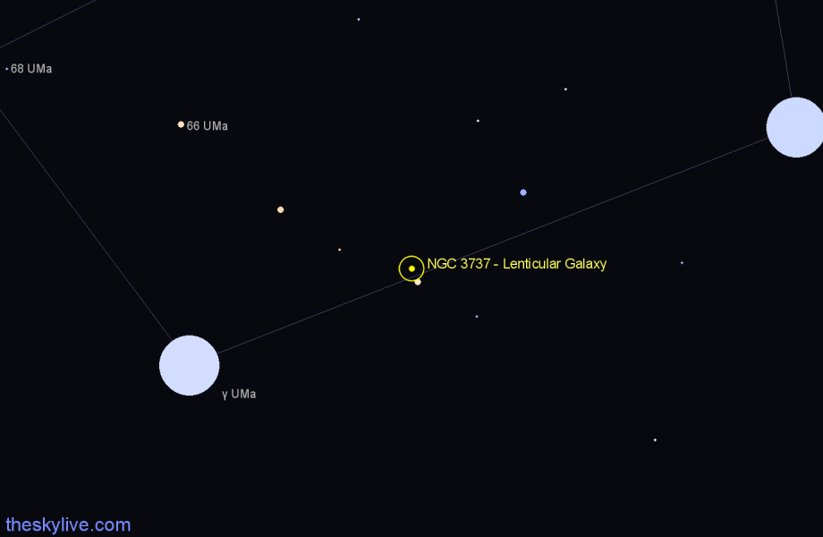 Finder chart NGC 3737 - Lenticular Galaxy in Ursa Major star