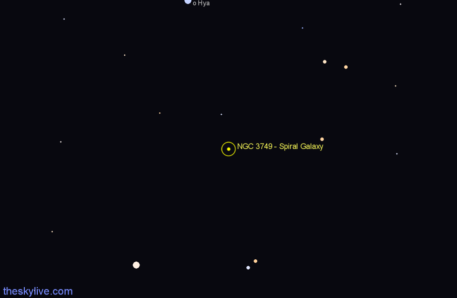 Finder chart NGC 3749 - Spiral Galaxy in Centaurus star