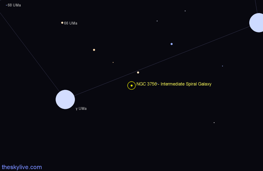 Finder chart NGC 3756 - Intermediate Spiral Galaxy in Ursa Major star