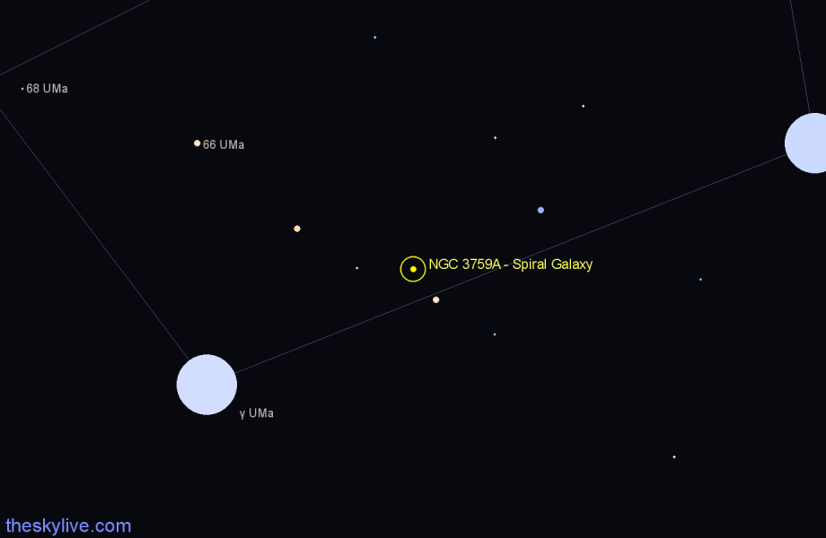 Finder chart NGC 3759A - Spiral Galaxy in Ursa Major star