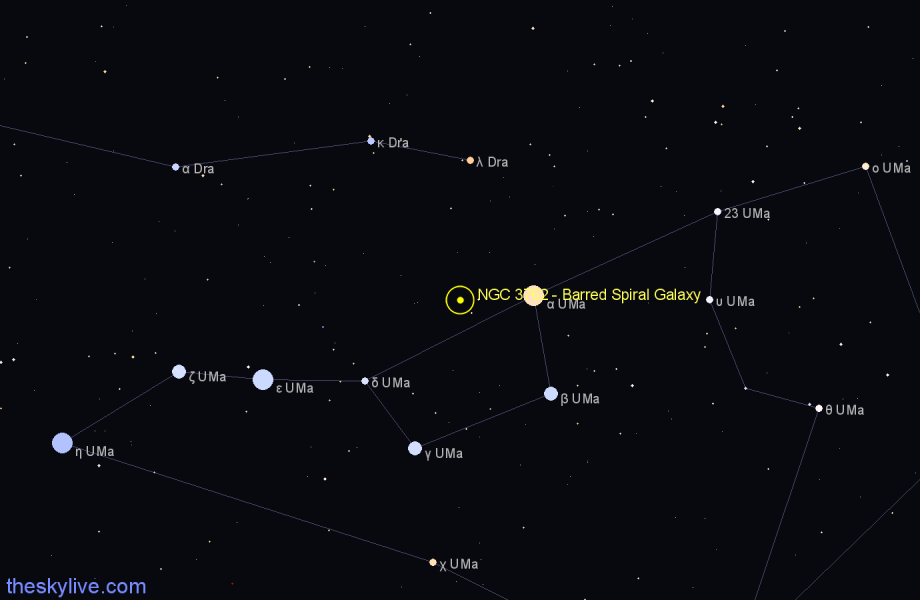 Finder chart NGC 3762 - Barred Spiral Galaxy in Ursa Major star