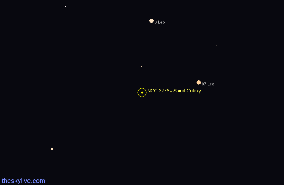 Finder chart NGC 3776 - Spiral Galaxy in Virgo star