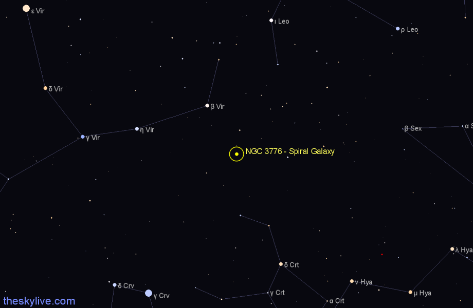 Finder chart NGC 3776 - Spiral Galaxy in Virgo star