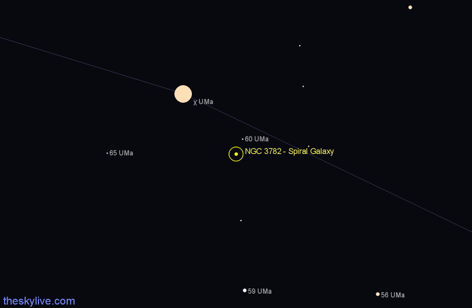 Finder chart NGC 3782 - Spiral Galaxy in Ursa Major star