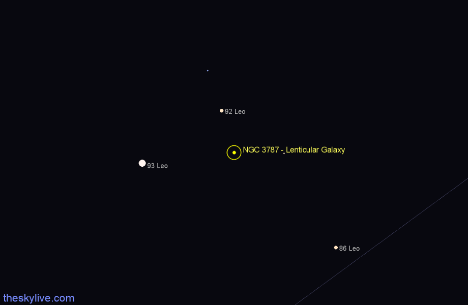 Finder chart NGC 3787 - Lenticular Galaxy in Leo star