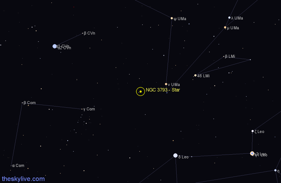 Finder chart NGC 3793 - Star in Ursa Major star