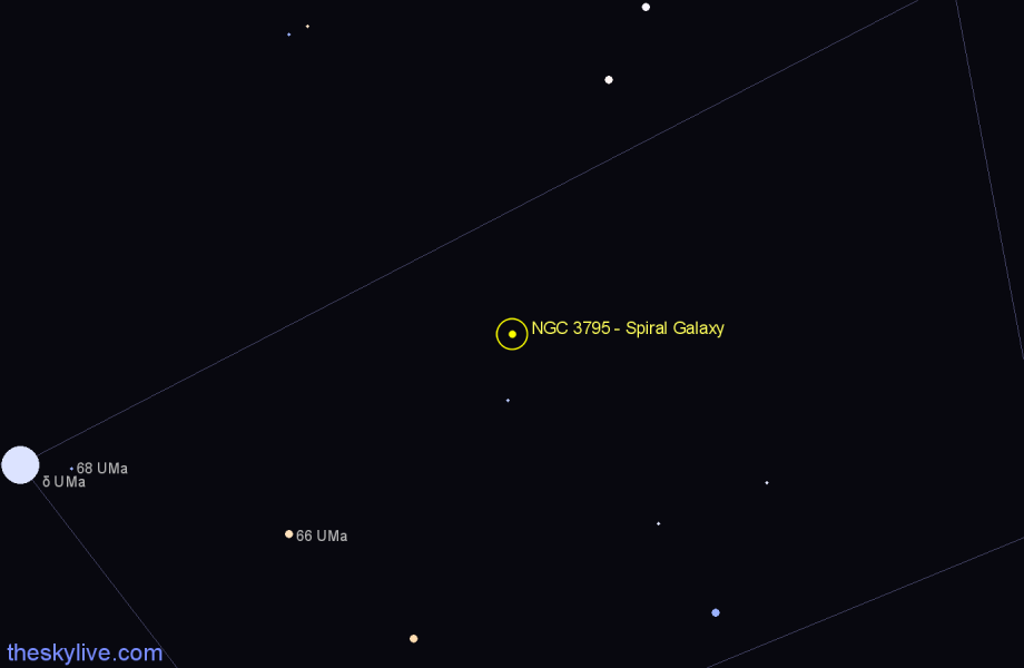 Finder chart NGC 3795 - Spiral Galaxy in Ursa Major star