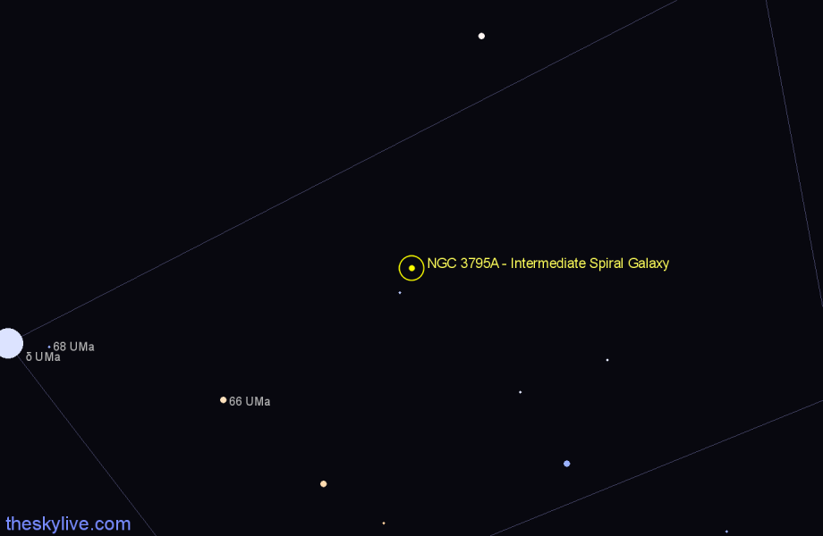 Finder chart NGC 3795A - Intermediate Spiral Galaxy in Ursa Major star