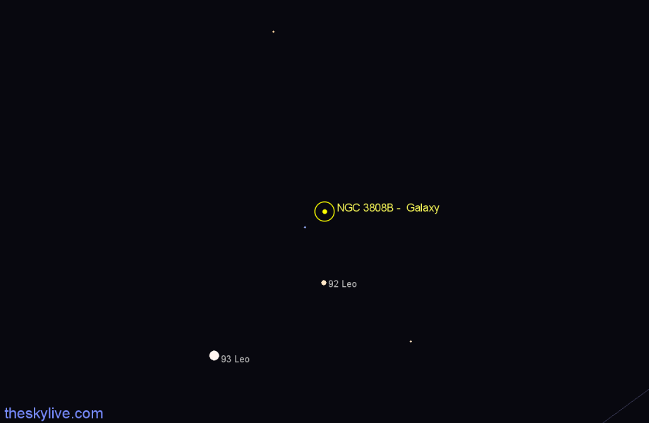 Finder chart NGC 3808B - Galaxy in Leo star