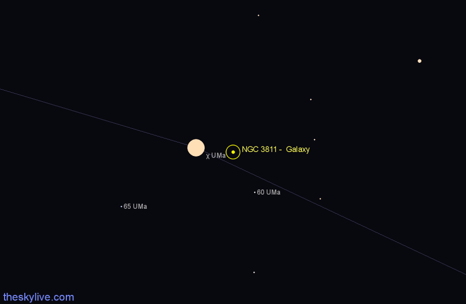 Finder chart NGC 3811 -  Galaxy in Ursa Major star