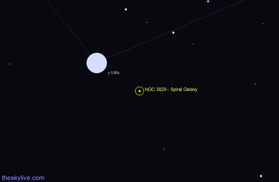 Finder chart NGC 3829 - Spiral Galaxy in Ursa Major star