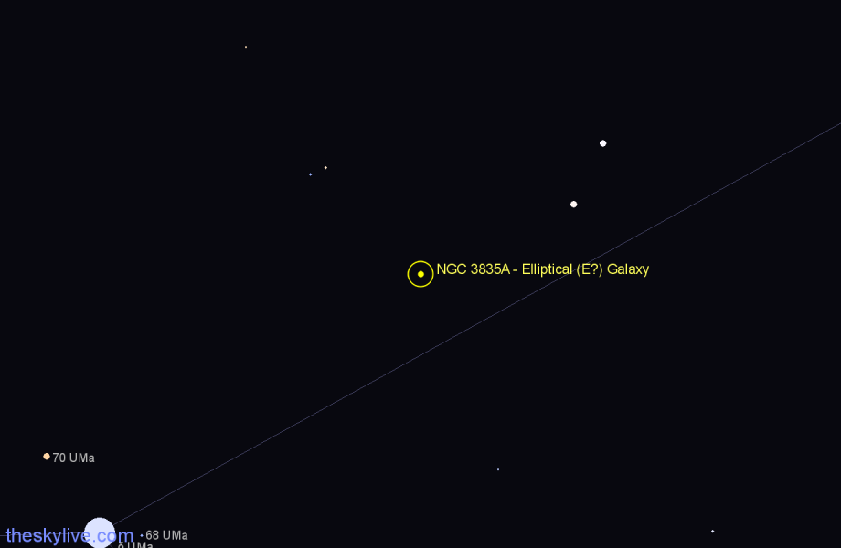 Finder chart NGC 3835A - Elliptical (E?) Galaxy in Ursa Major star