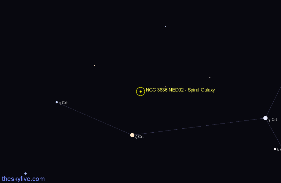 Finder chart NGC 3836 NED02 - Spiral Galaxy in Crater star