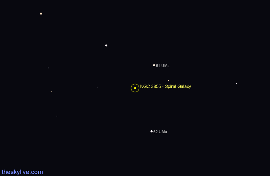 Finder chart NGC 3855 - Spiral Galaxy in Ursa Major star