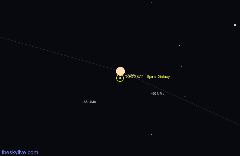 Finder chart NGC 3877 - Spiral Galaxy in Ursa Major star