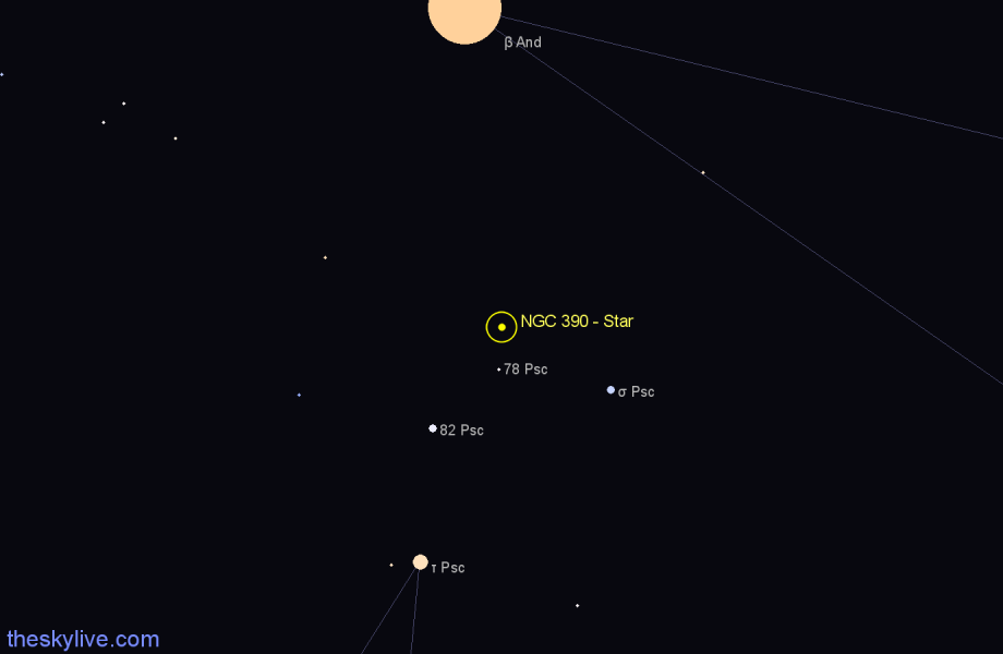Finder chart NGC 390 - Star in Pisces star