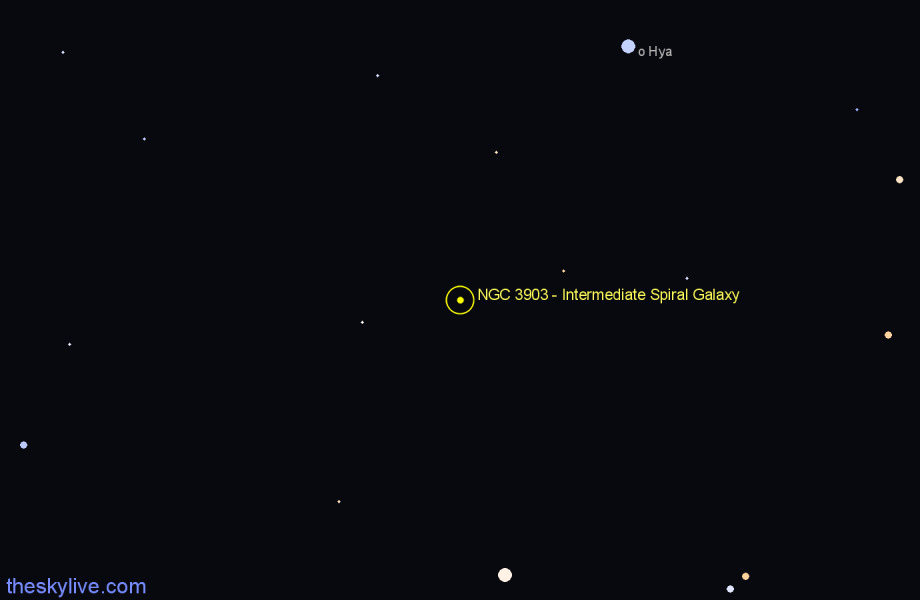 Finder chart NGC 3903 - Intermediate Spiral Galaxy in Centaurus star