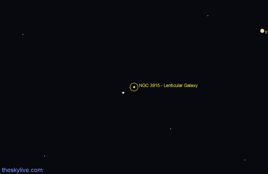 Finder chart NGC 3915 - Lenticular Galaxy in Virgo star