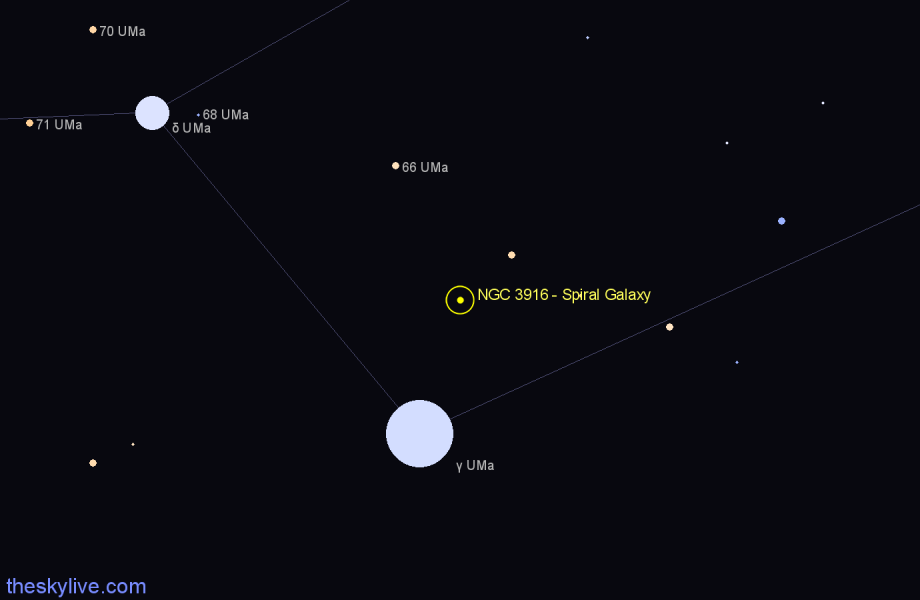 Finder chart NGC 3916 - Spiral Galaxy in Ursa Major star